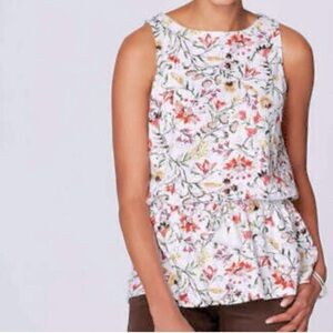 J. Jill Cheerful Vines Eyelet Embroidered Top